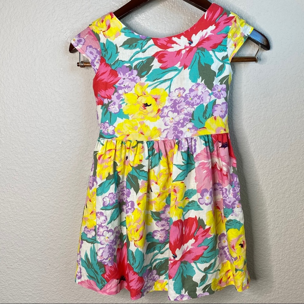 Gap Little Girls floral linen dress